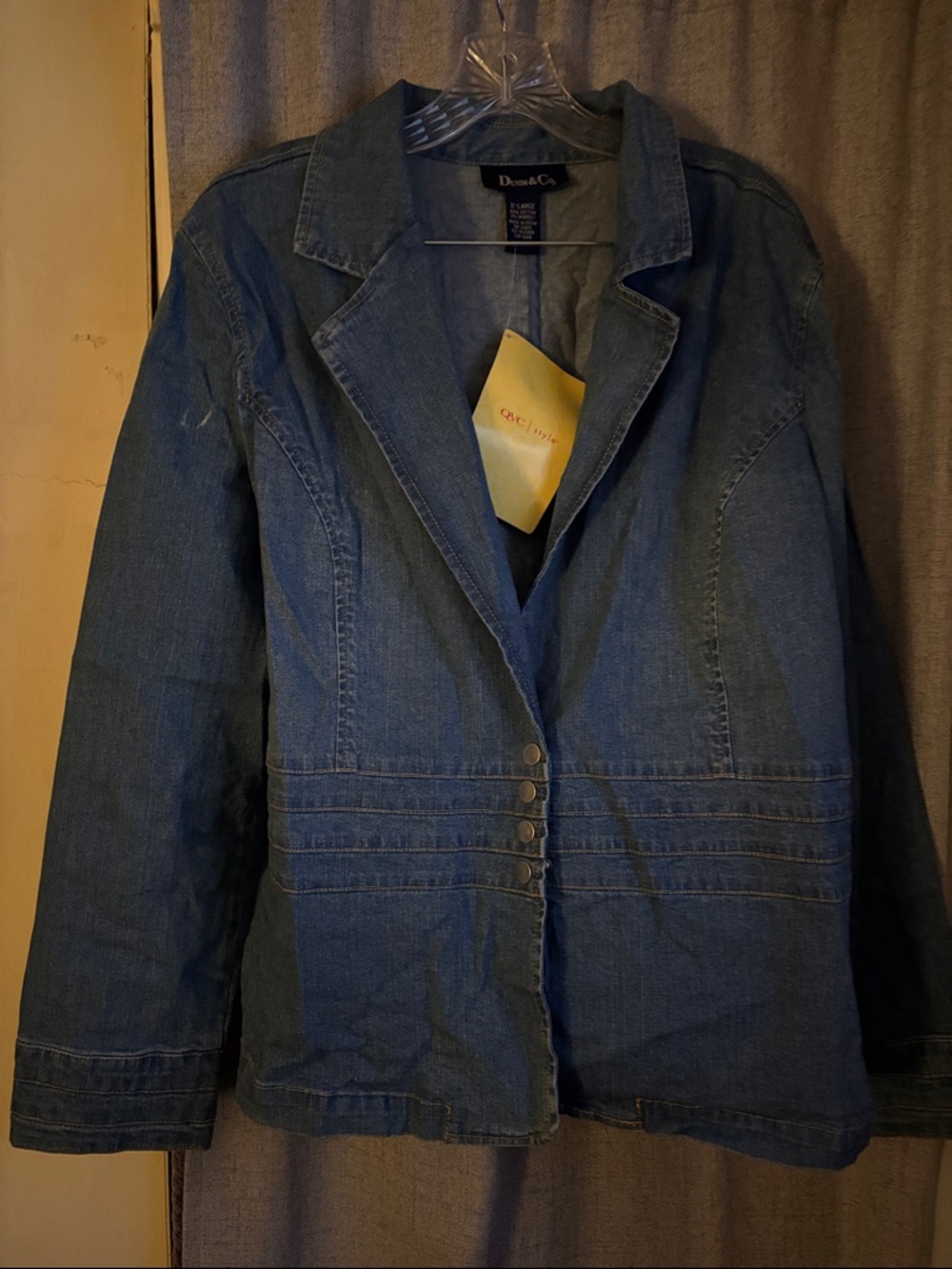 Denim Jacket Blazer - Blue by Denim and Co. women’s XL